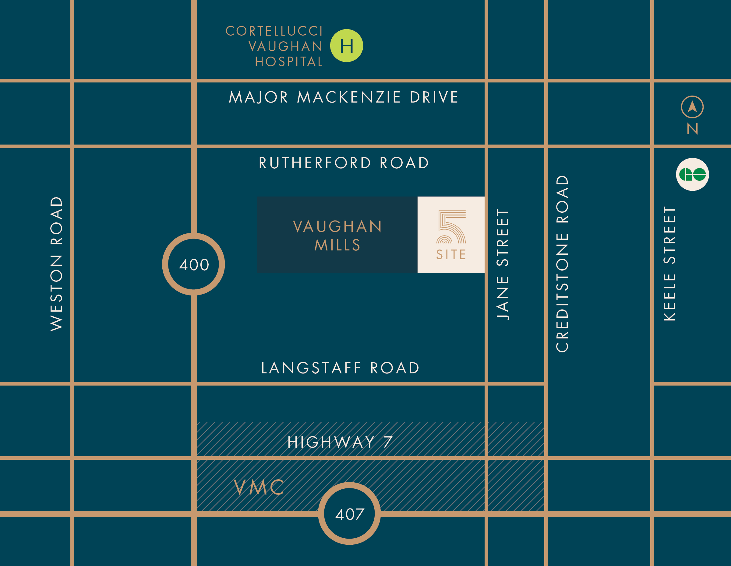 Map of The Fifth at Charisma, Jane Street & Rutherford Road beside Vaughan Mills